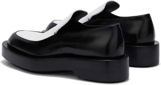 Jil Sander polished leather loafers Black