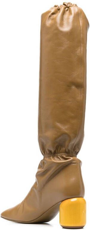 Jil Sander pull-on 75mm knee boots Brown
