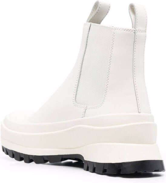 Jil Sander ridged-sole ankle boots White