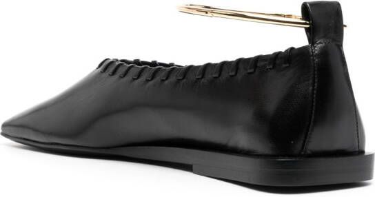 Jil Sander ring-detail ballerina shoes Black
