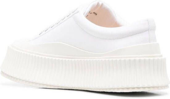 Jil Sander round-toe lace-up sneakers White