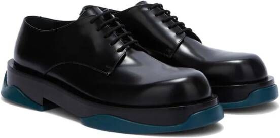 Jil Sander round-toe leather derby shoes Black
