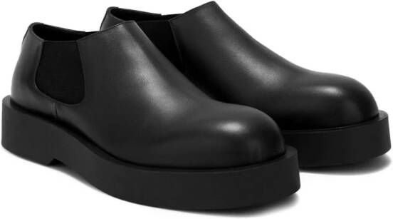 Jil Sander round-toe leather loafers Black