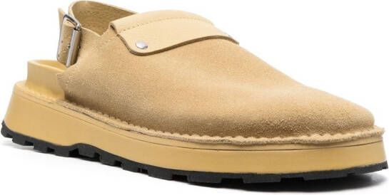 Jil Sander round-toe suede slippers Yellow