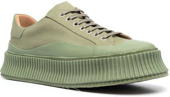 Jil Sander rubber-toecap ribbed-detail sneakers Green