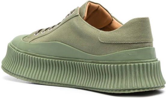 Jil Sander rubber-toecap ribbed-detail sneakers Green