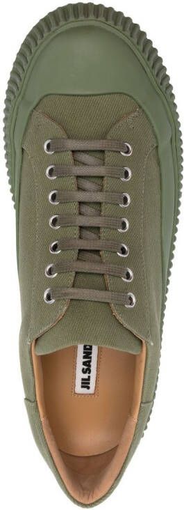 Jil Sander rubber-toecap ribbed-detail sneakers Green