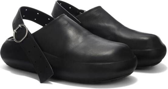 Jil Sander Sabot leather sandals Black