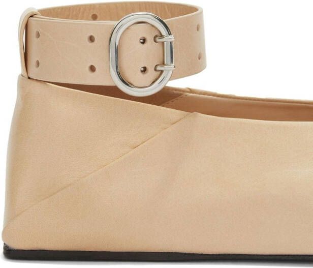 Jil Sander Scarpa leather ballerina shoes Neutrals