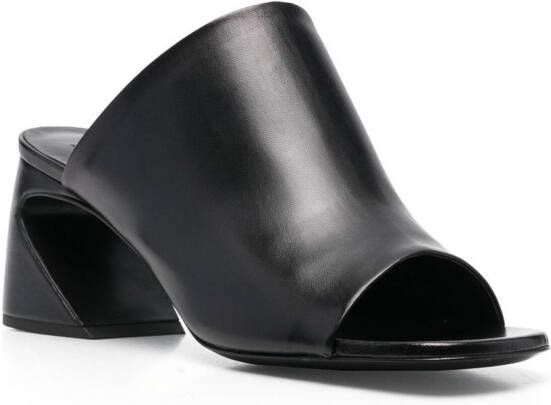 Jil Sander sculpted-heel leather mules Black