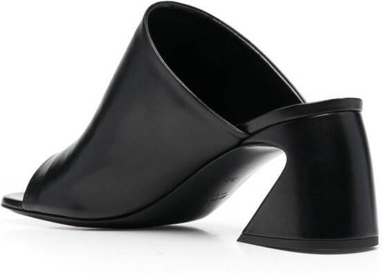 Jil Sander sculpted-heel leather mules Black