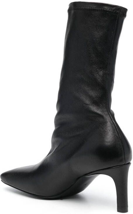 Jil Sander slanted 70mm square-toe ankle boots Black