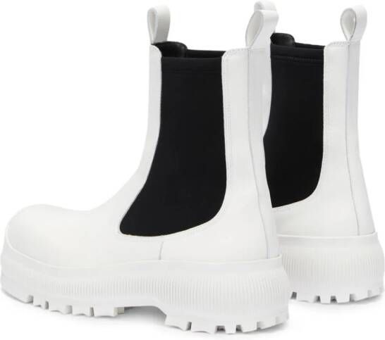 Jil Sander slip-on leather ankle boots White