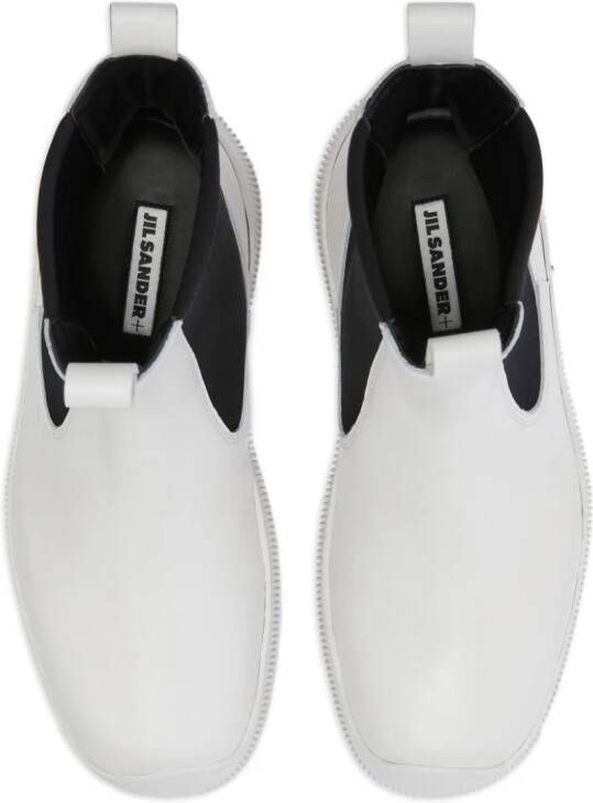 Jil Sander slip-on leather ankle boots White