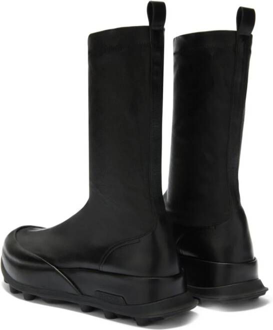Jil Sander slip-on leather boots Black