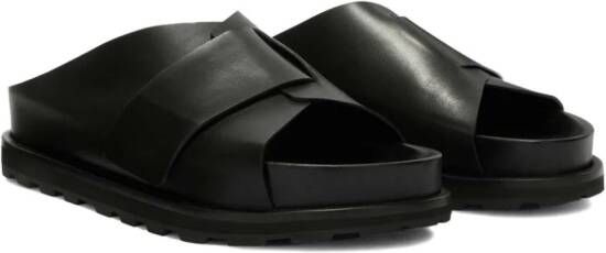 Jil Sander slip-on leather slides Black