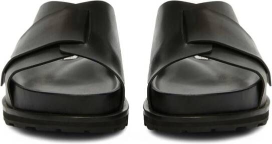 Jil Sander slip-on leather slides Black