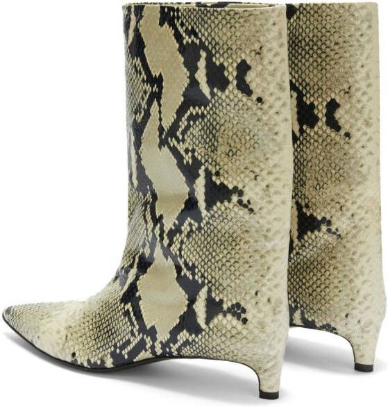 Jil Sander snake-print leather ankle boots Neutrals