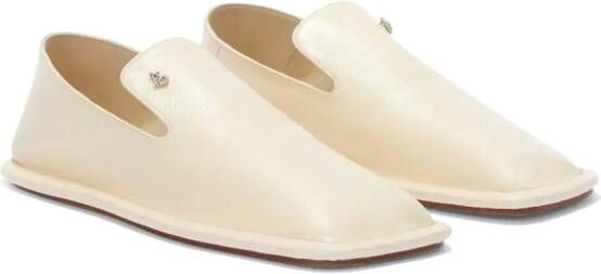 Jil Sander square-toe leather loafers Neutrals