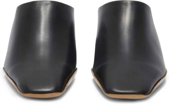 Jil Sander square-toe leather mules Black
