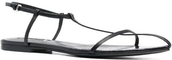 Jil Sander strappy flat sandals Black