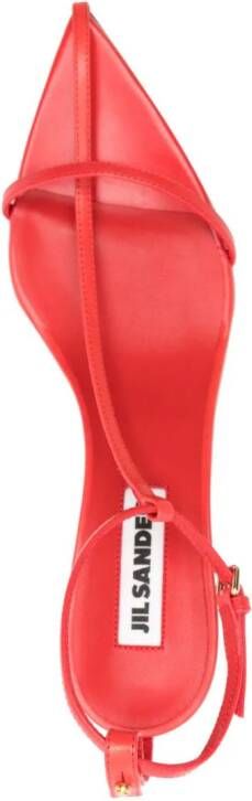 Jil Sander T-bar leather sandals Red