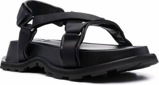 Jil Sander touch-strap flat sandals Black
