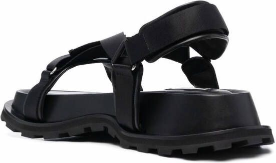 Jil Sander touch-strap flat sandals Black