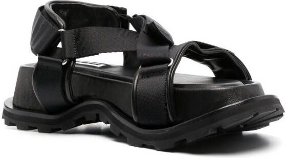 Jil Sander touch-strap platform sandals Black