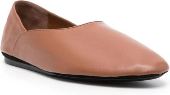 Jil Sander two-panel leather ballerina shoes Brown