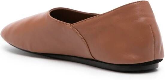 Jil Sander two-panel leather ballerina shoes Brown