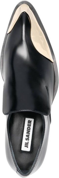 Jil Sander two-tone almond-toe loafers Black