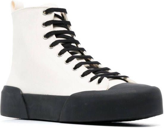 Jil Sander two-tone high-top sneakers White