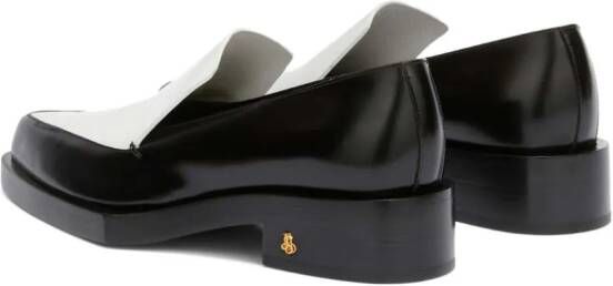 Jil Sander two-tone leather loafers Black