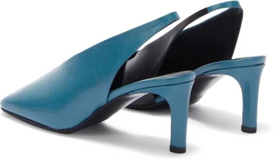 Jil Sander two-tone leather slingback pumps Blue