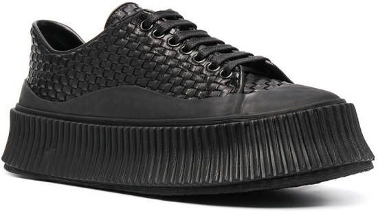 Jil Sander woven leather sneakers Black