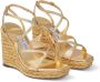 Jimmy Choo 110mm Ayla raffia wedged sandals Gold - Thumbnail 2