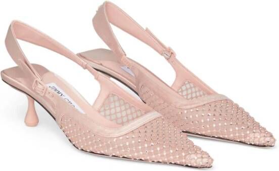 Jimmy Choo 50mm Amel crystal-embellished pumps Pink