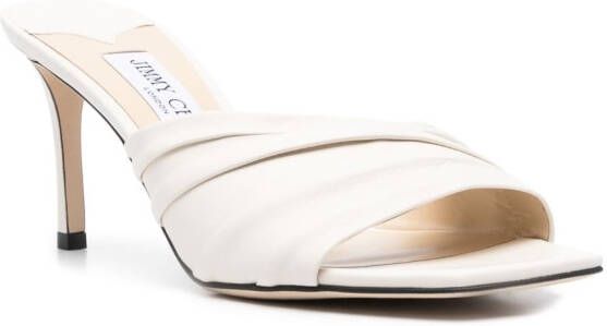 Jimmy Choo 80mm heeled leather sandals White