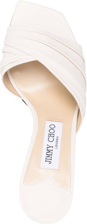 Jimmy Choo 80mm heeled leather sandals White