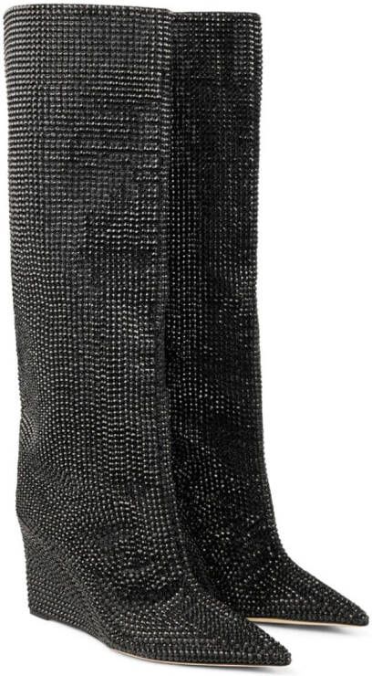 Jimmy Choo 85mm Blake crystal-embellished boots Black