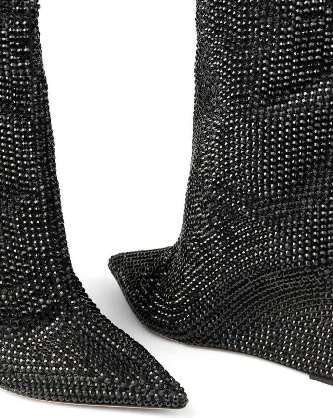 Jimmy Choo 85mm Blake crystal-embellished boots Black