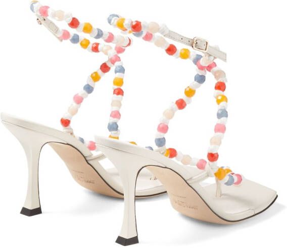 Jimmy Choo 90mm bead-embellished sandals White