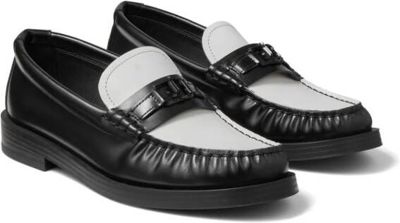 Jimmy Choo Addie logo-plaque leather loafers Black