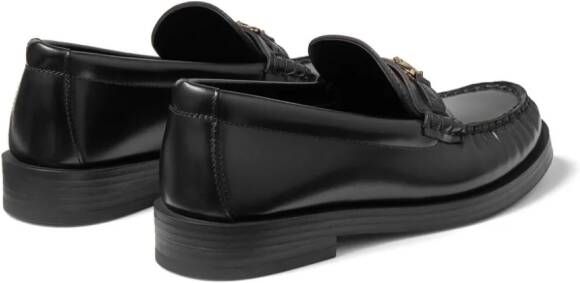 Jimmy Choo Addie logo-plaque leather loafers Black
