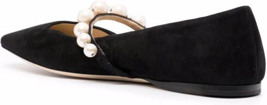 Jimmy Choo Ade square-toe ballerina shoes Black