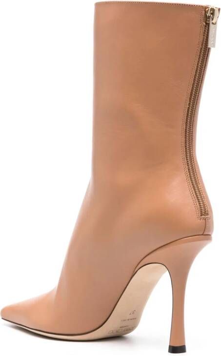 Jimmy Choo Agathe 100mm pointed-toe boots Neutrals