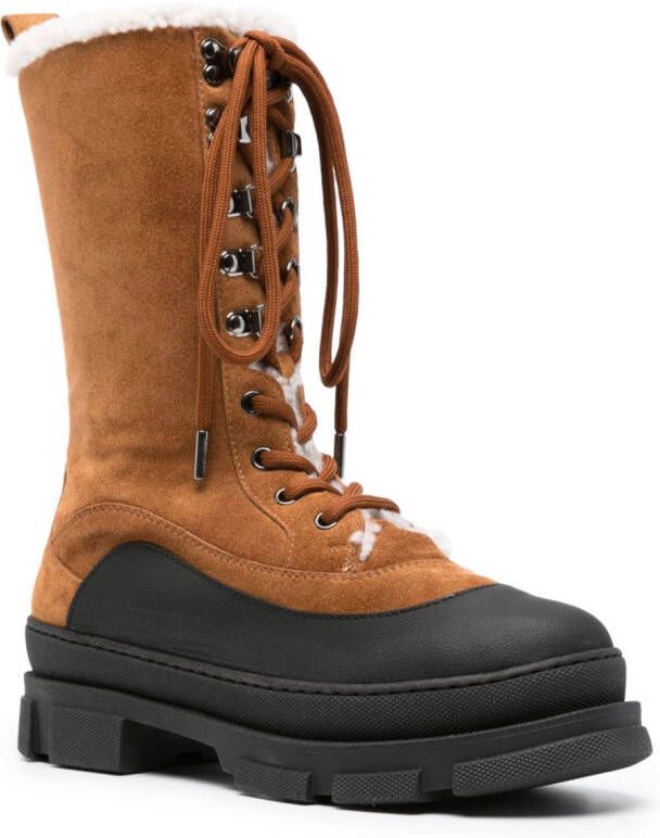 Jimmy Choo Aldea lace-up suede boots Brown