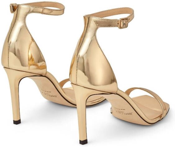Jimmy Choo Alva 85mm metallic sandals Gold