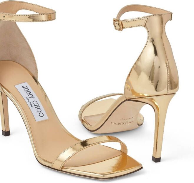 Jimmy Choo Alva 85mm metallic sandals Gold